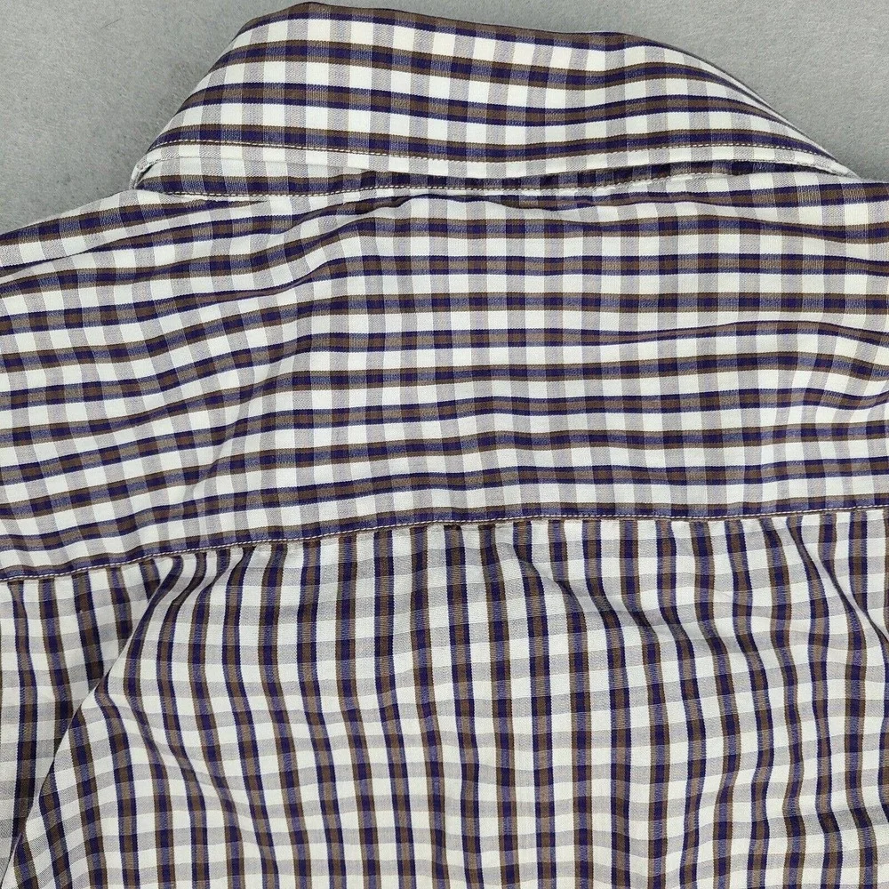 Banana Republic Shirt Men's XL 17-17 1/2 Multicolor Plaid Woven in‎ Italy Fitted